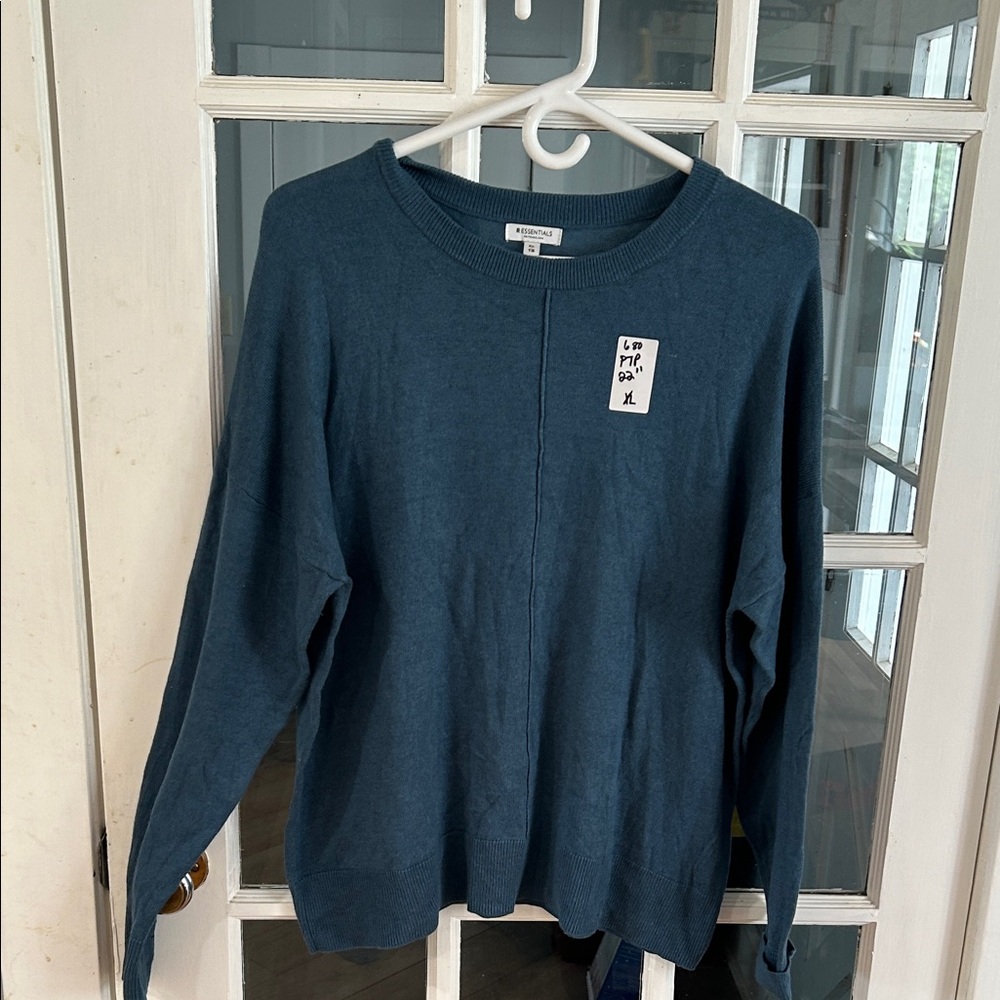 680. Essentials Teal Crewneck Sweater